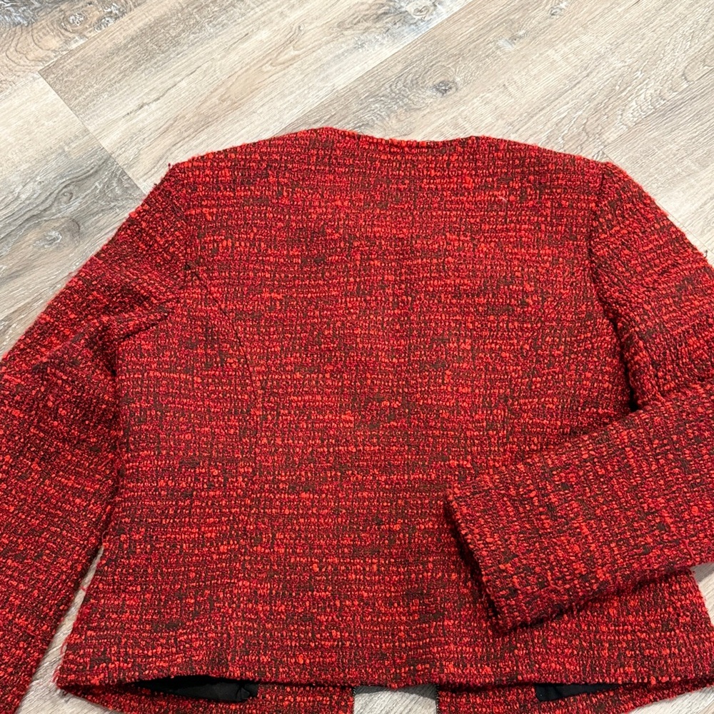 Chicos  Red Tweed Women's Jacket sz 1 us m - Picture 5 of 5